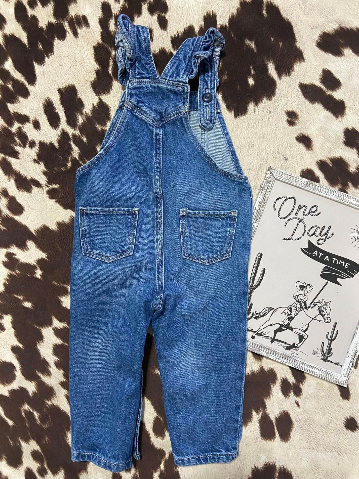 #010225 Girls Gap Denim Overalls Size 18/24 M