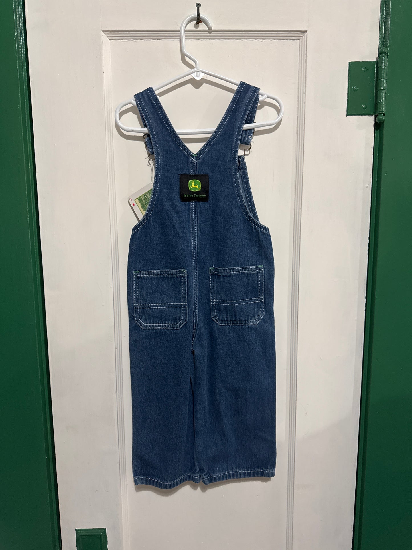 #040425 John Deere Denim Overalls Size 2T