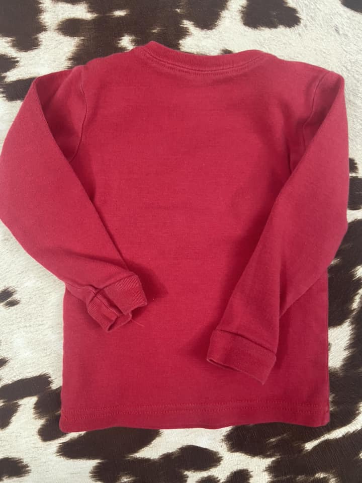 #010425 Leveret Kids Red Cow Shirt Size 2T