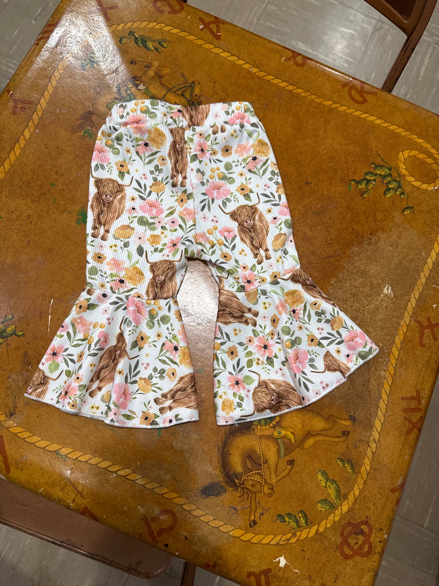 #040425 Cow Bell Bottom Pants