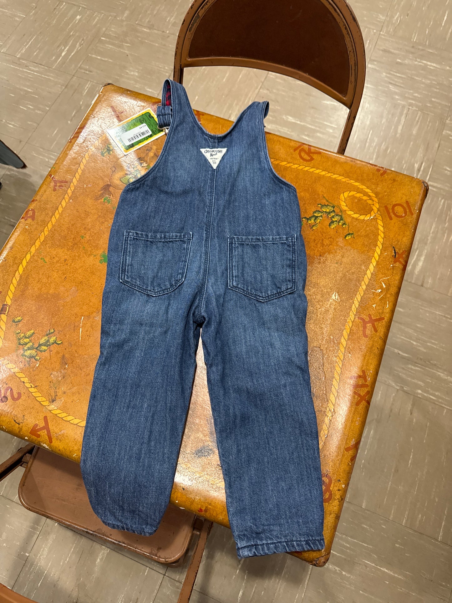 #040225 OshKosh Denim Overalls With Stars Size 2T