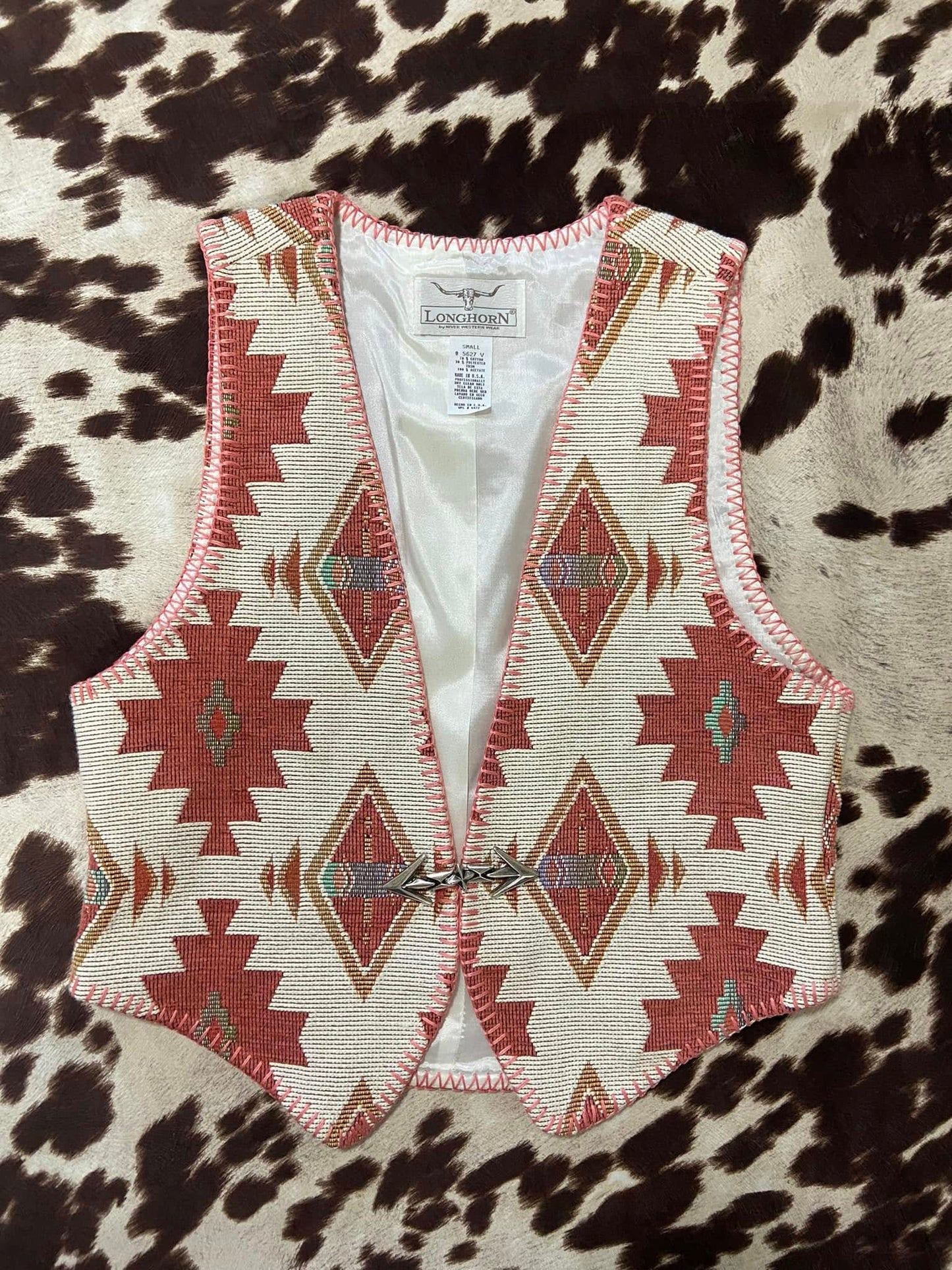 Vintage Longhorn By Niver Western Wear Southwestern Vest - Women's Ladies Made in USA