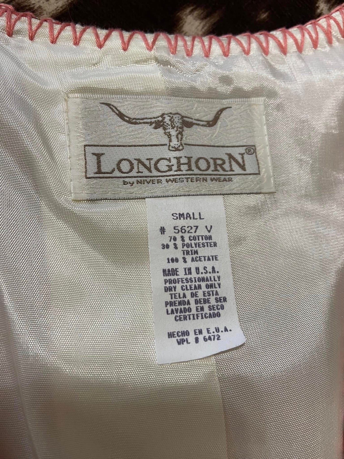 Vintage Longhorn By Niver Western Wear Southwestern Vest - Women's Ladies Made in USA