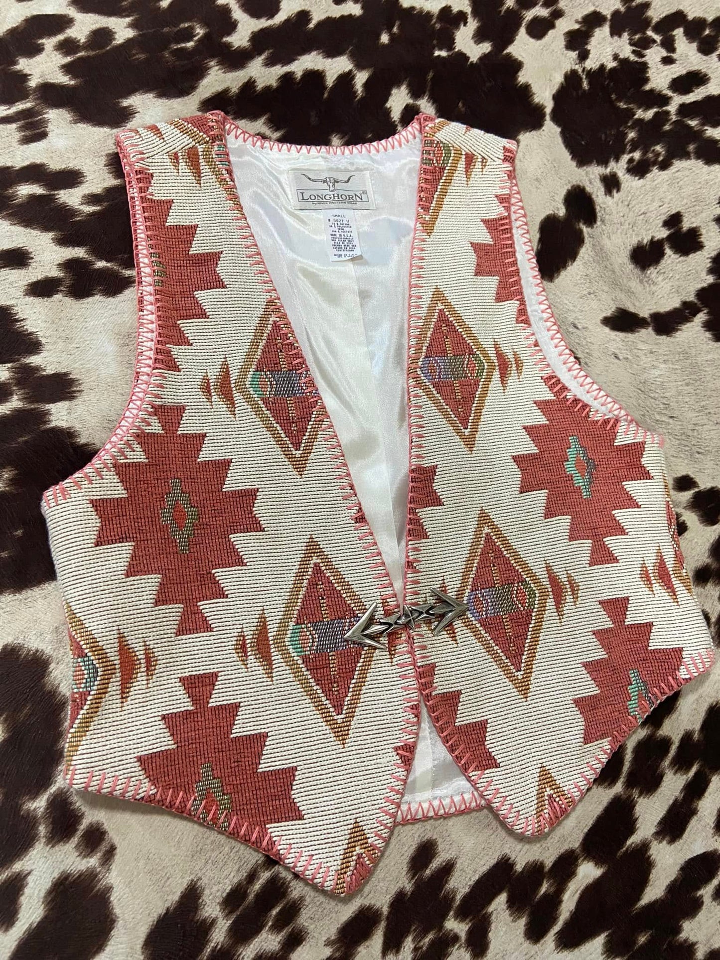 Vintage Longhorn By Niver Western Wear Southwestern Vest - Women's Ladies Made in USA