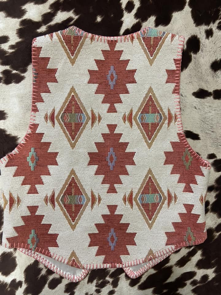 Vintage Longhorn By Niver Western Wear Southwestern Vest - Women's Ladies Made in USA