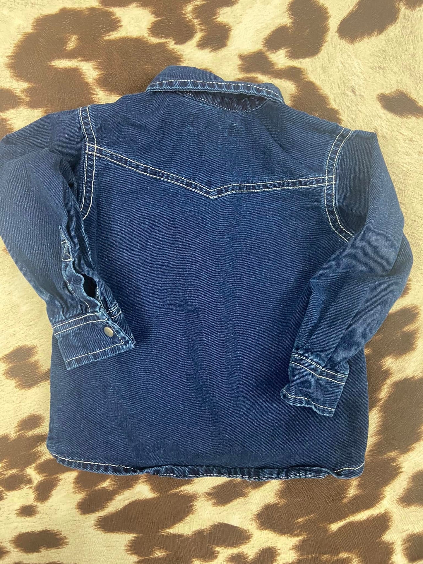 #010425 7 For All ManKind Blue Shirt Size 18 M