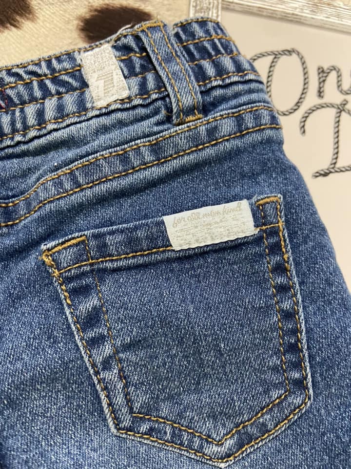 #010225 Girls 7 For All Mankind Jeans Size 12M