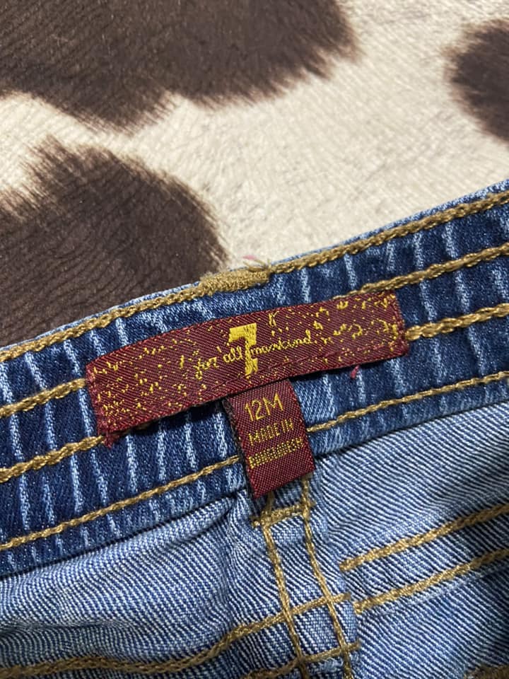 #010225 Girls 7 For All Mankind Jeans Size 12M