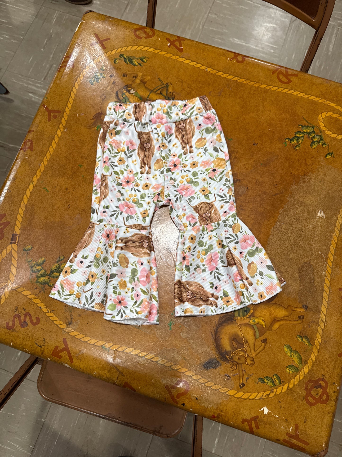#040425 Cow Bell Bottom Pants