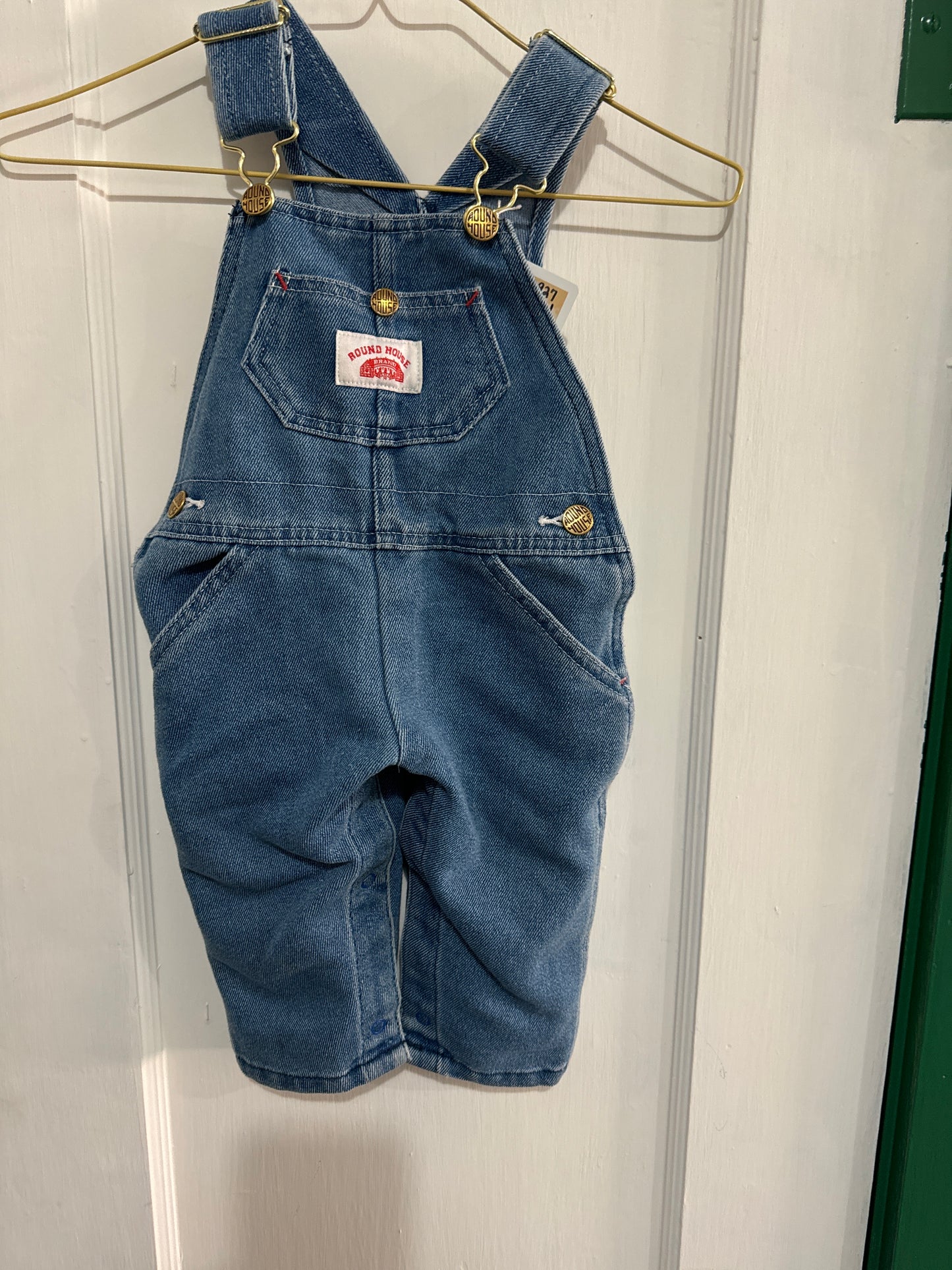 #020625 Round House Denim Overalls Size 12M