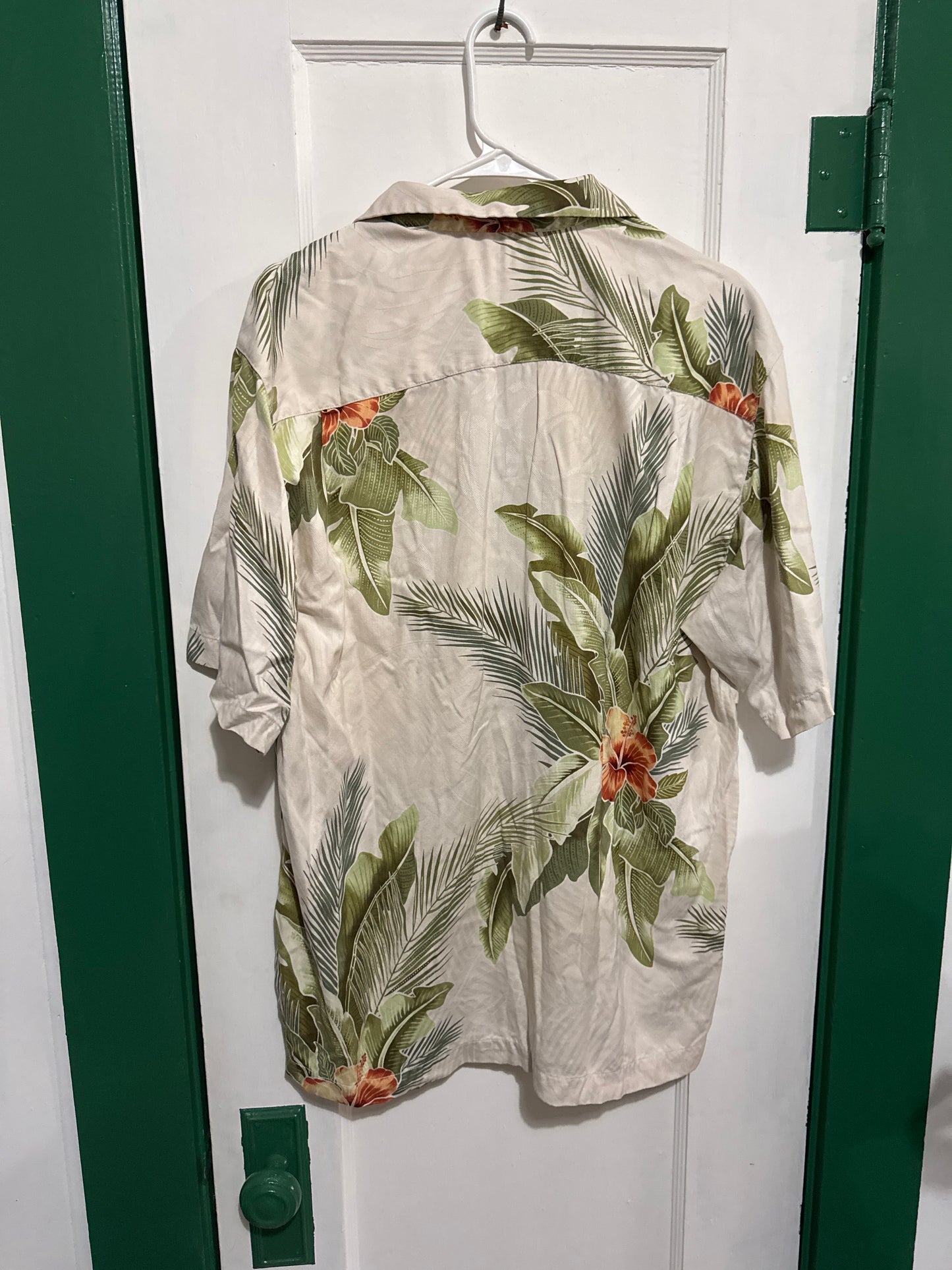 #033025 Tommy Bahama Floral Hawaiian Shirt Size L