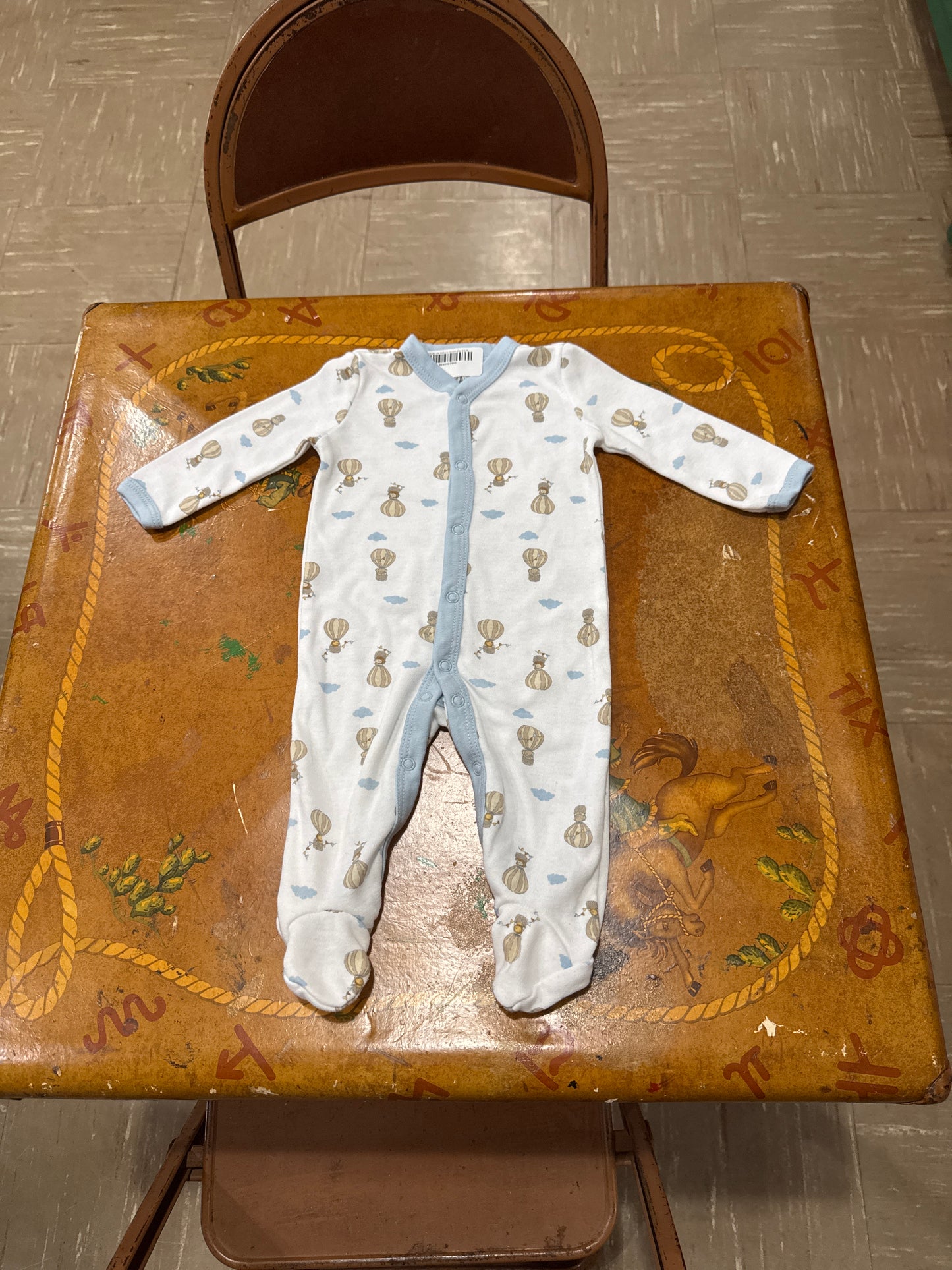 #040425 Hot Air Balloon Onesie Size 0/3 M