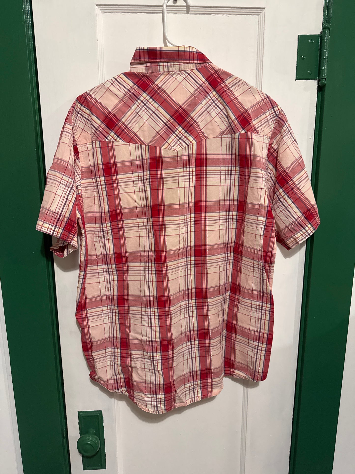 #033025 Wrangler Red Plaid Shirt Size XL