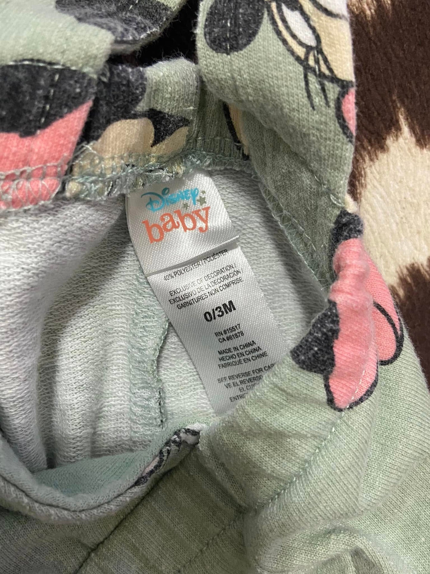 #010225 Disney Baby Shortall Size 0/3 M