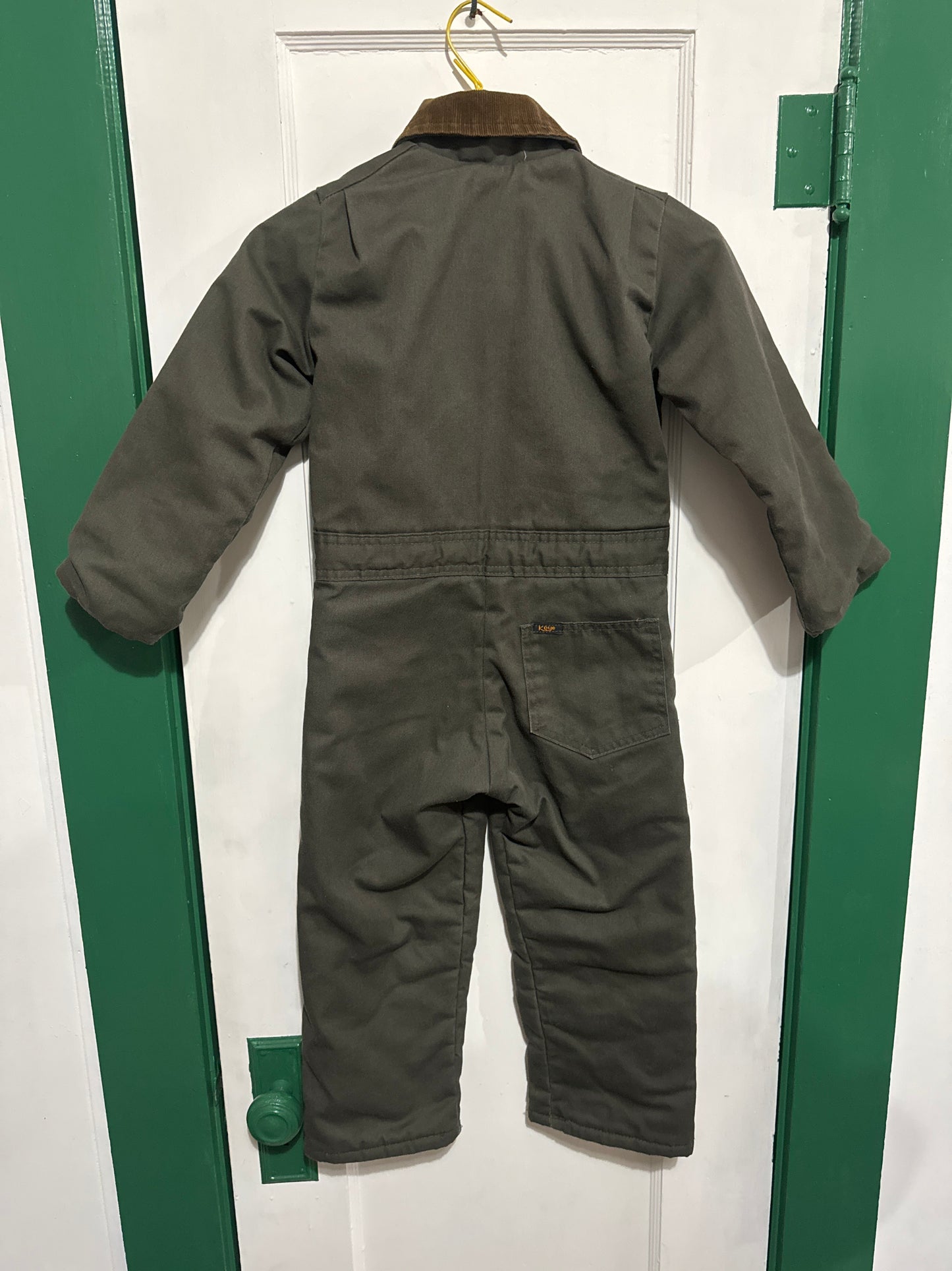 #012225 Key Coveralls Olive Green With Red Lining Size 6