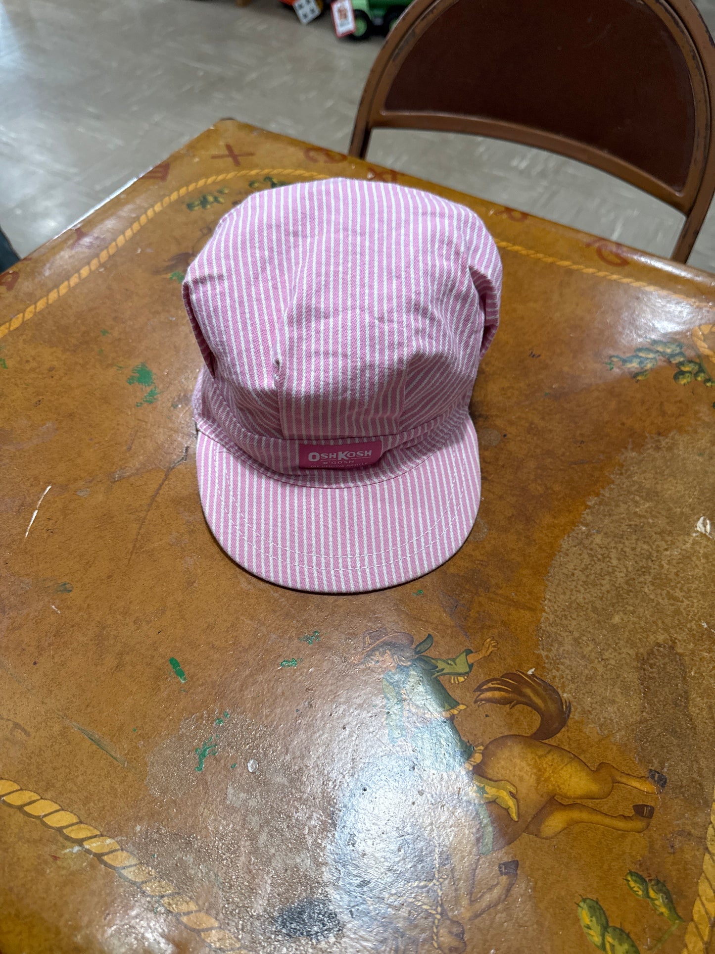 #040425 PInk/White Striped Osh Kosh Hat