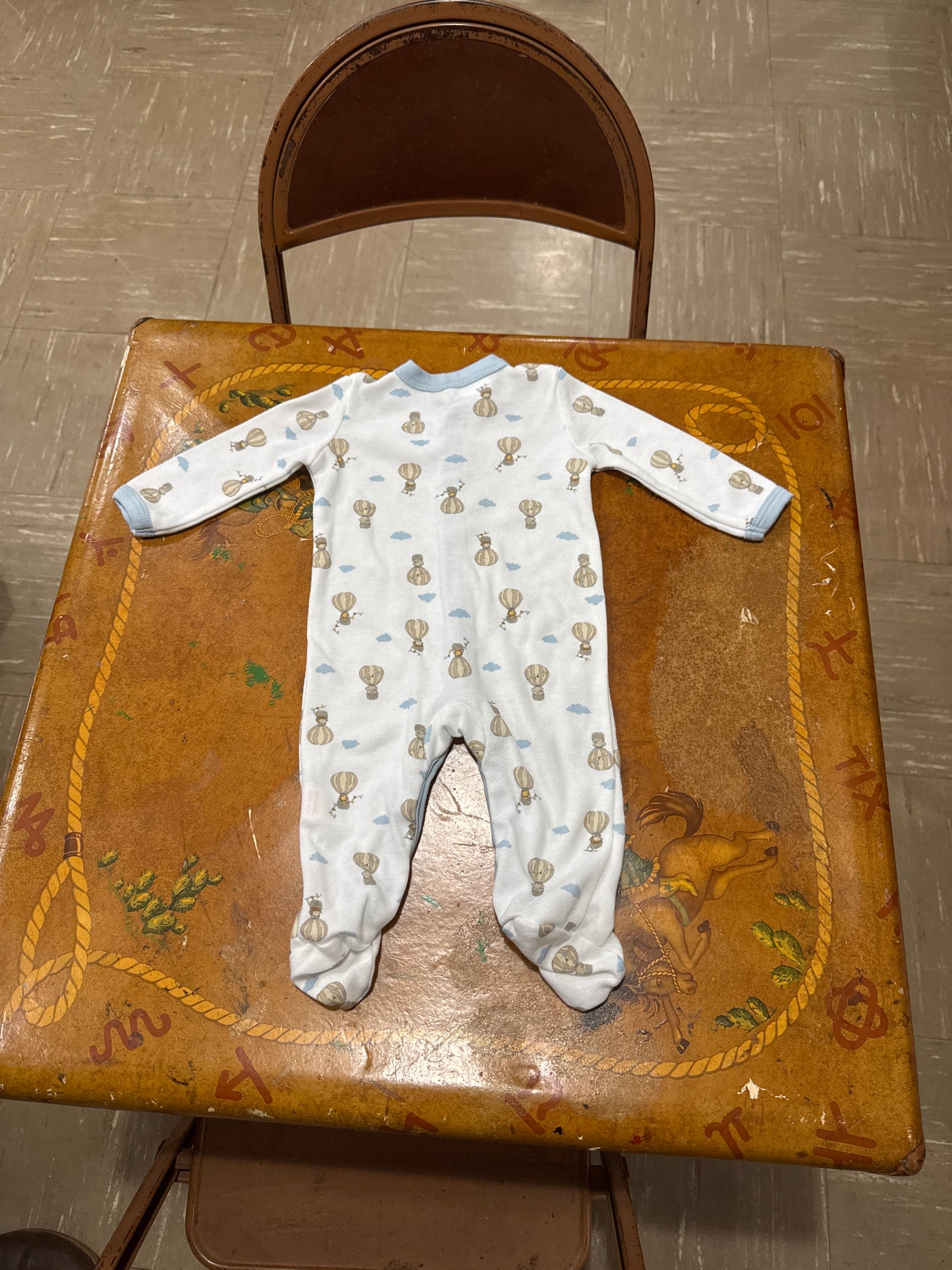 #040425 Hot Air Balloon Onesie Size 0/3 M