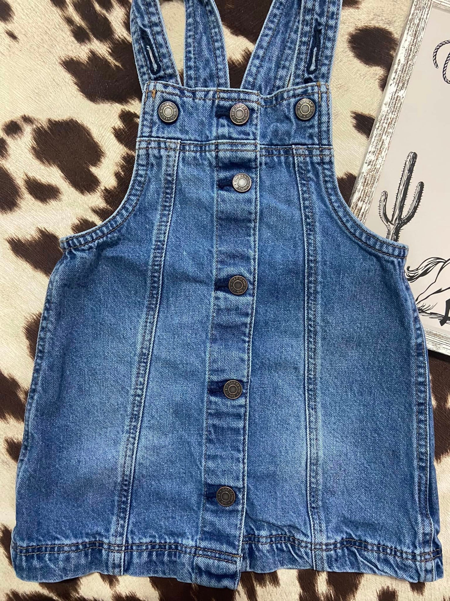 #010225 Baby Girls Gap Denim Dress Size 2