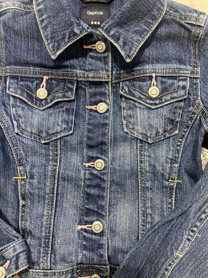 #010225 Girls Gap Jean Jacket - Pink Details Size S