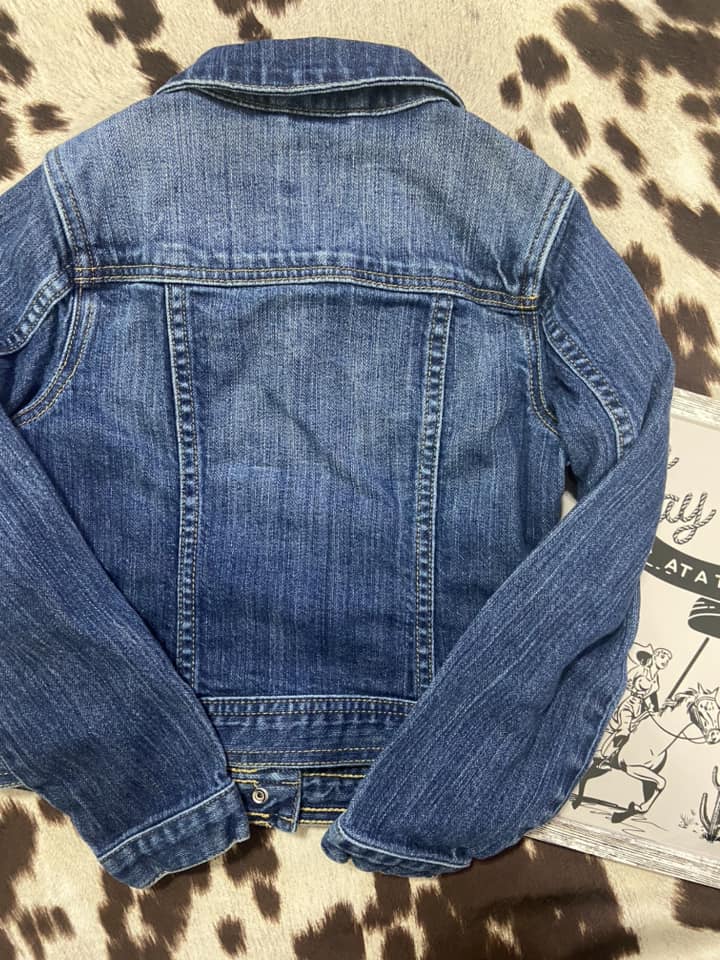 #010225 Girls Gap Jean Jacket - Pink Details Size S