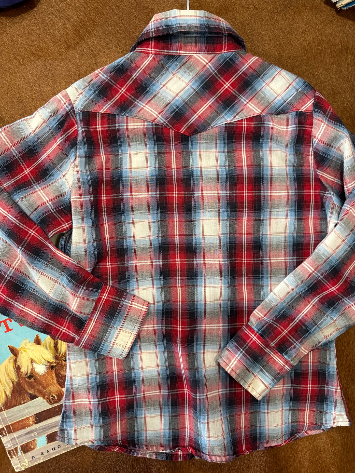 #1214 LW Kids Youth Ely Plaid Western Shirt