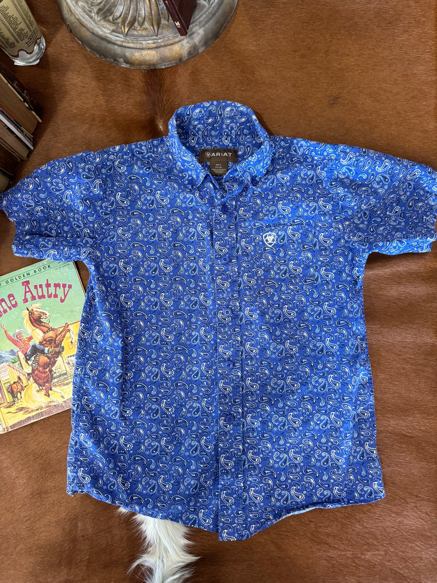 #011125 Ariat Boys Shirt Size S 8