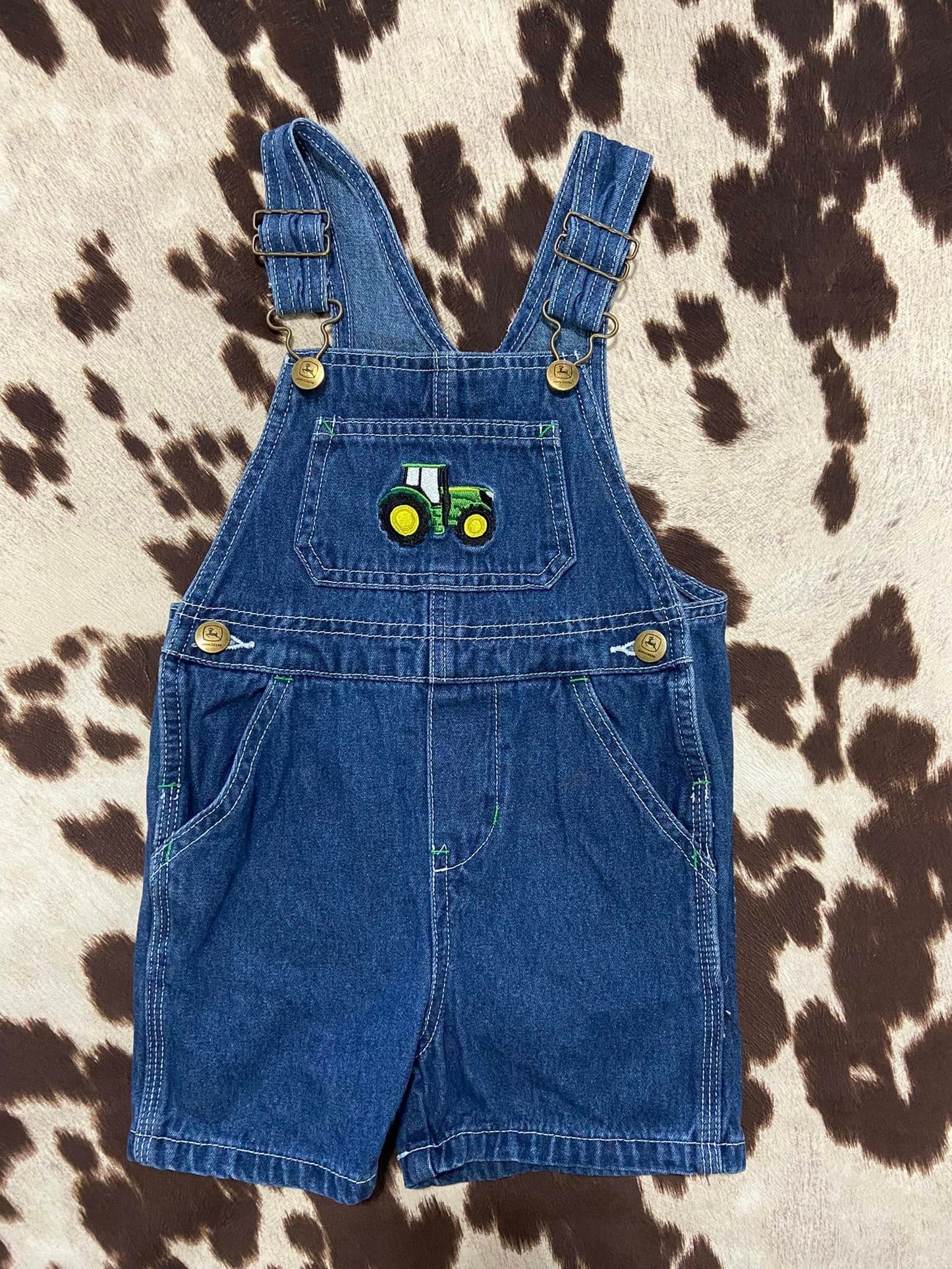 #010225 John Deere Boys Shortalls. Size 2T