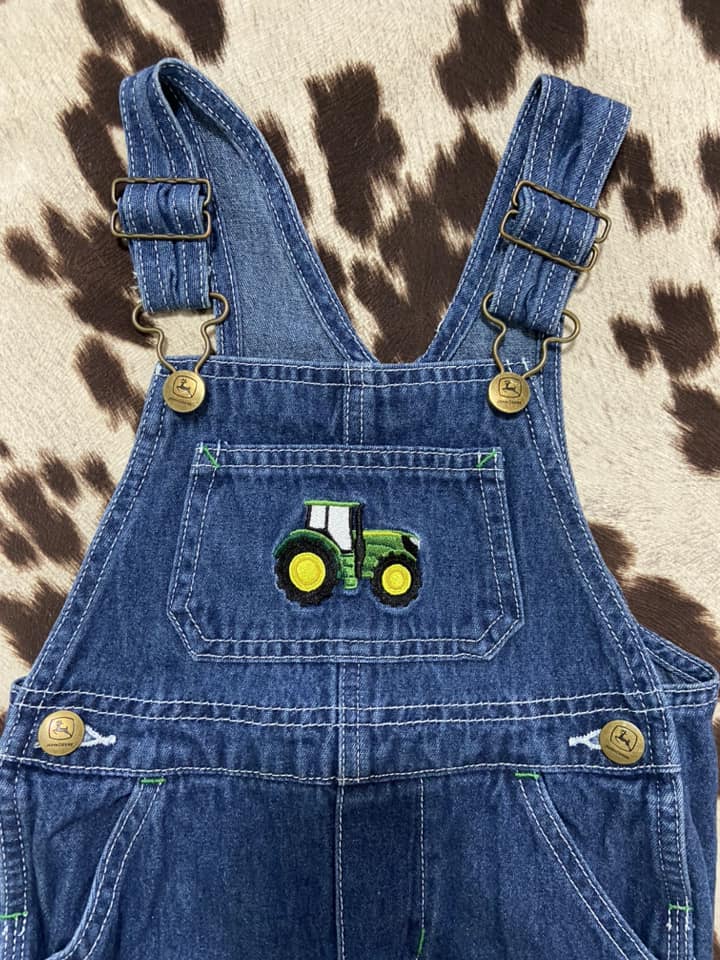 #010225 John Deere Boys Shortalls. Size 2T