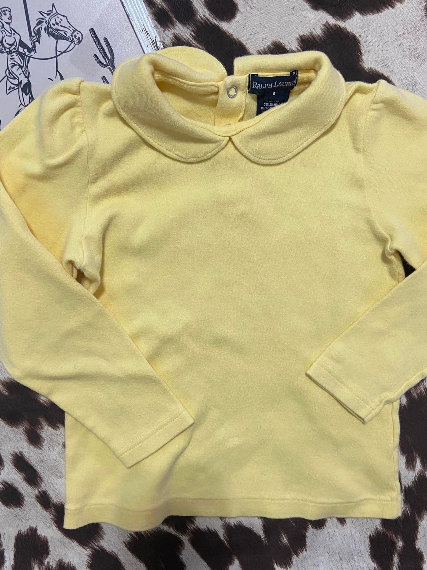 #010225 Ralph Lauren Girls Yellow Top Size 6