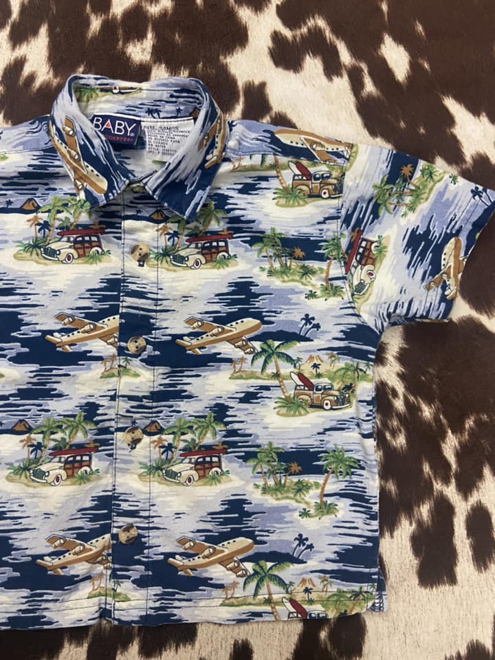 #010325 Baby HeadQuarters Hawaiian Shirt Size 24M