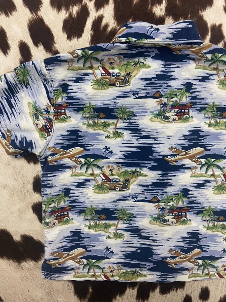 #010325 Baby HeadQuarters Hawaiian Shirt Size 24M