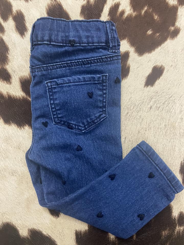 #010325 Oshkosh Jeans With Hearts Size 18M