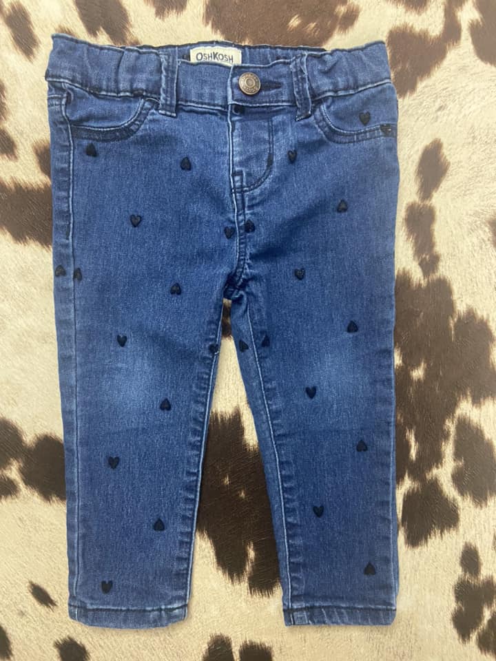 #010325 Oshkosh Jeans With Hearts Size 18M