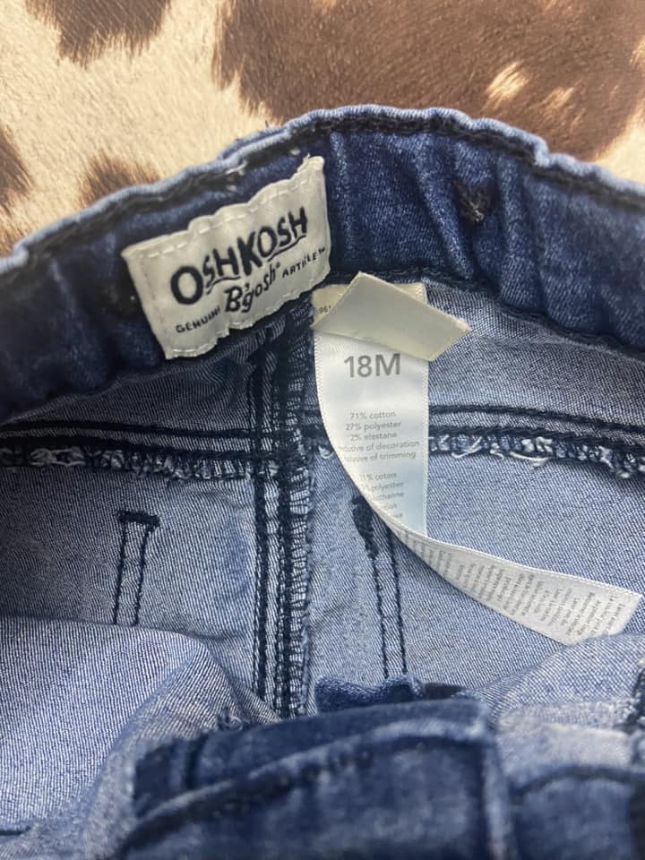#010325 Oshkosh Jeans With Hearts Size 18M