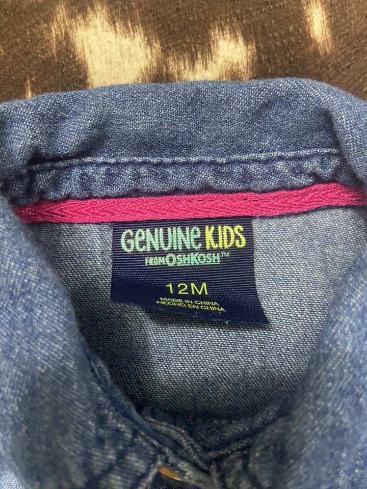#010325 Genuine Kids By OshKosh Denim Shirt Size 12M