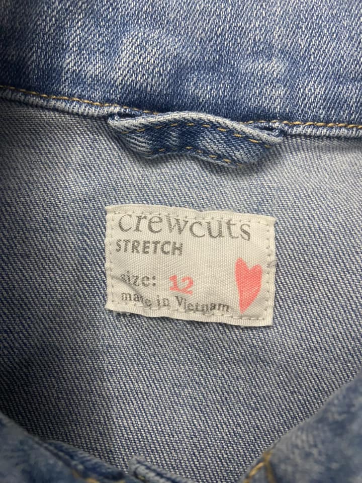 #010425 Crew Cuts Jean Jacket With Strawberries Size 12