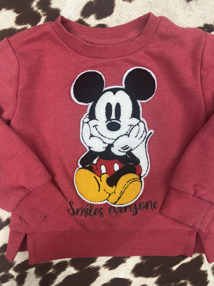 #010425 Disney Mickey Smiles Everyone Sweatshirt Size 4T
