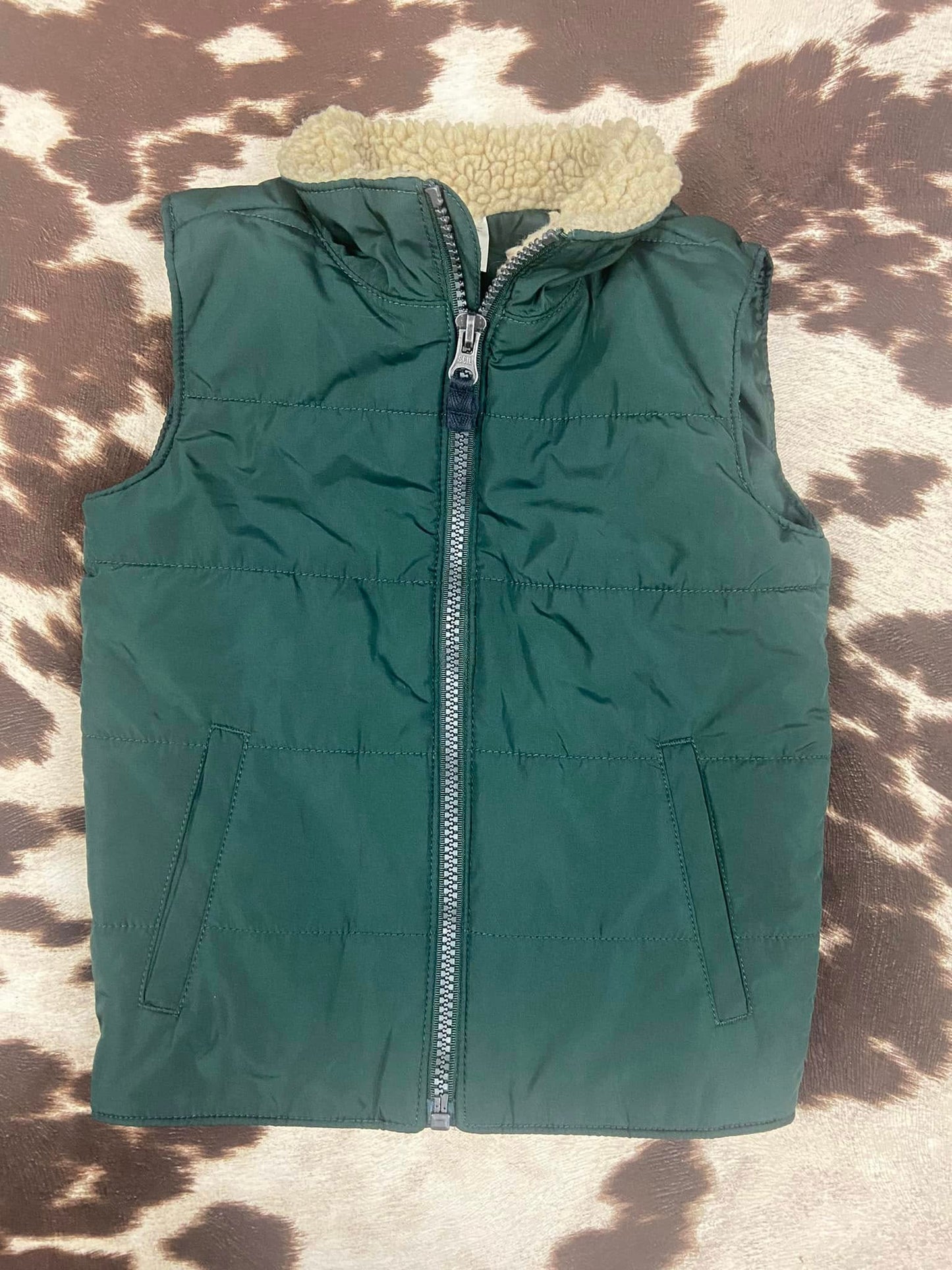 #010425 Carter's Green Vest Size 3T