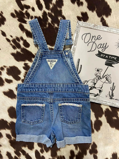 #010225 OshKosh Girls Shortalls Size 12M