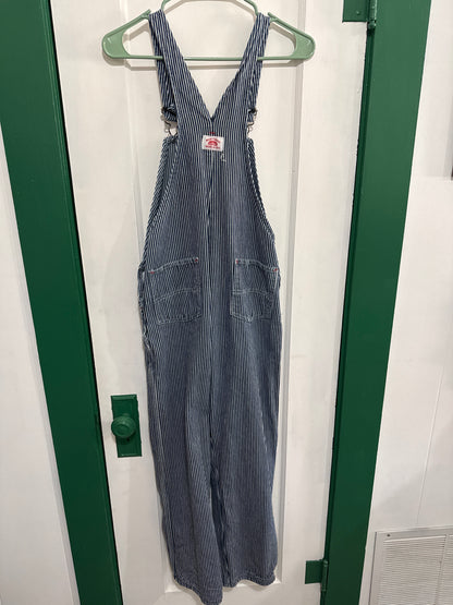 #032925 Round House Blue/White Striped Overalls Size 16