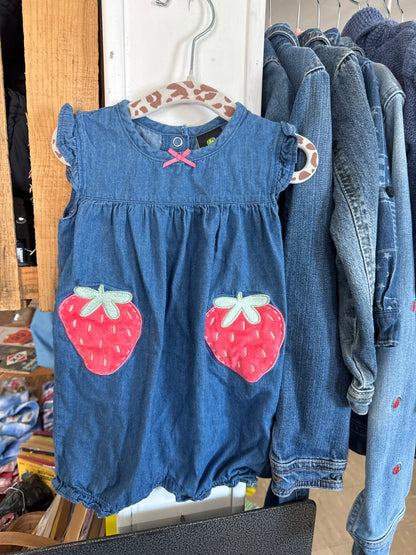 #032925 John Deere Strawberry Outfit Size 3/6 M