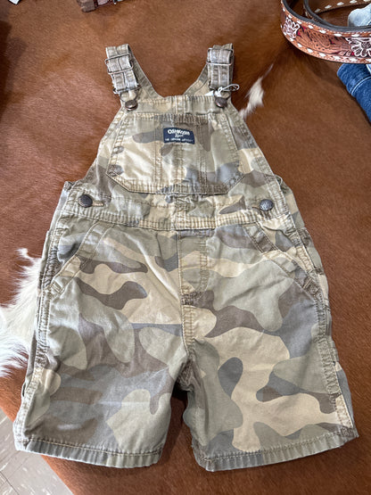 #020625 OshKosh Camo Shortalls Size 24m