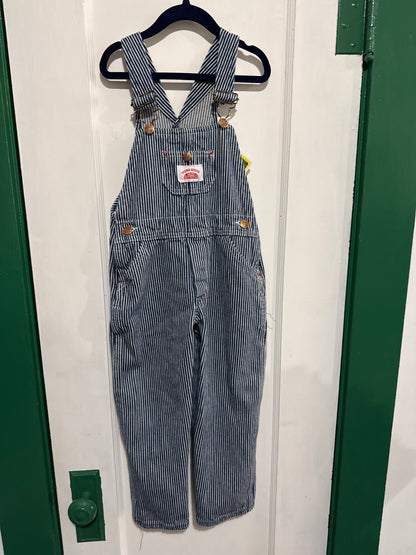 #040325 Round House Blue/White Striped Overalls Size 6