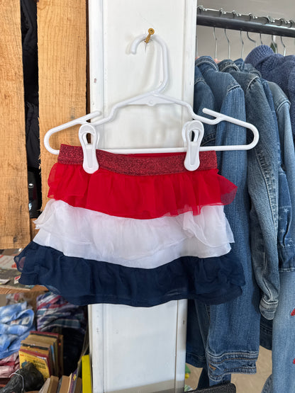#033025 Red White Blue Skirt Size 2T