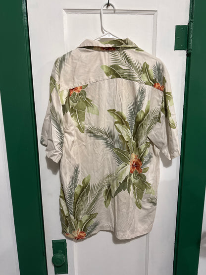 #033025 Tommy Bahama Floral Hawaiian Shirt Size L