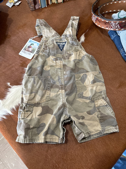 #020625 OshKosh Camo Shortalls Size 24m