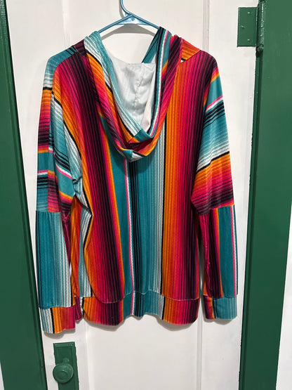 #033025 Crazy Train Serape Pullover Size L