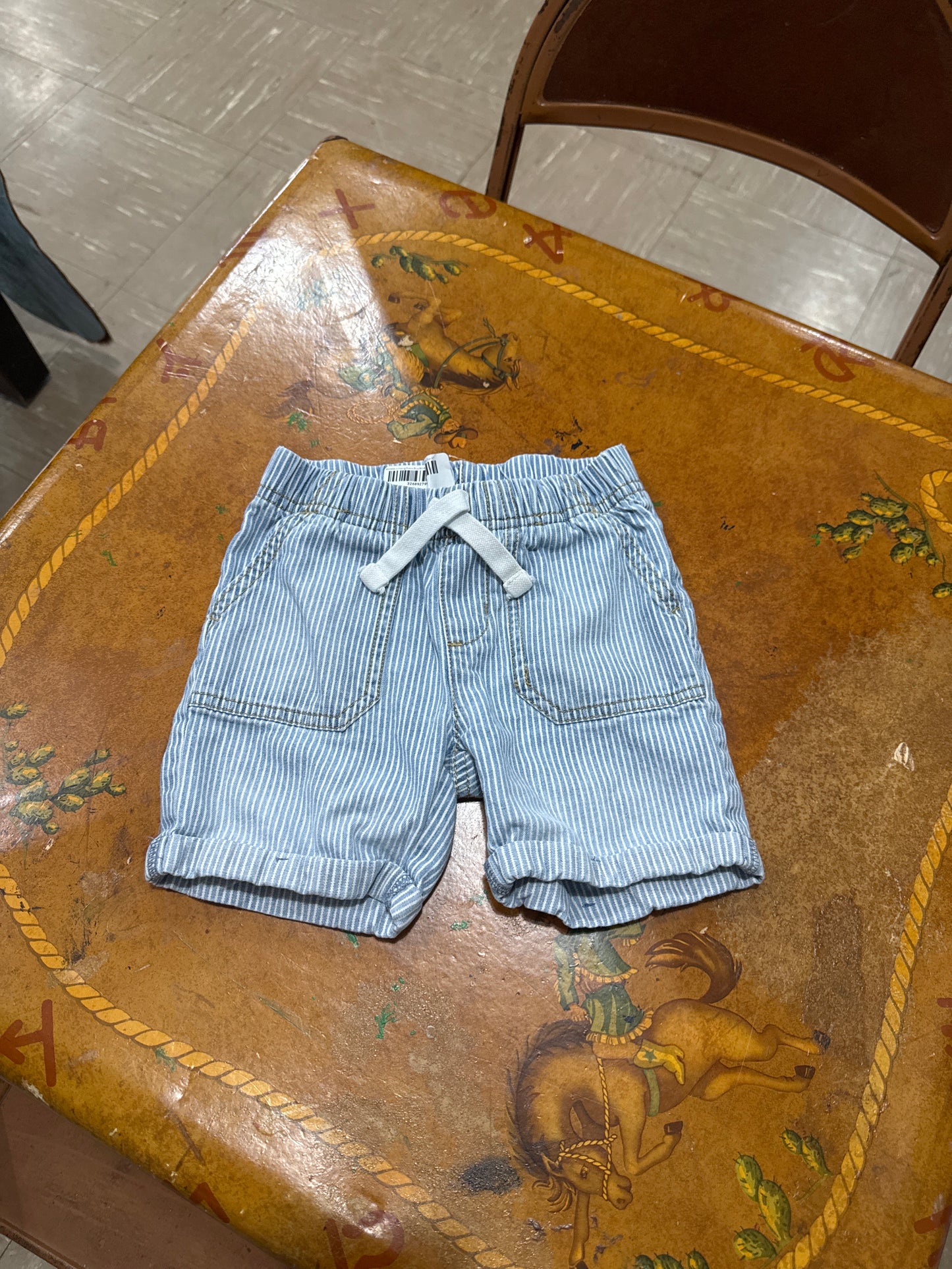 #040425 Jumping Beans Blue/White Striped Shorts Size 2T
