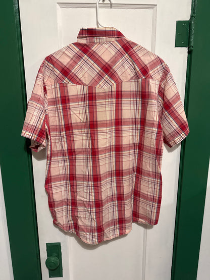 #033025 Wrangler Red Plaid Shirt Size XL
