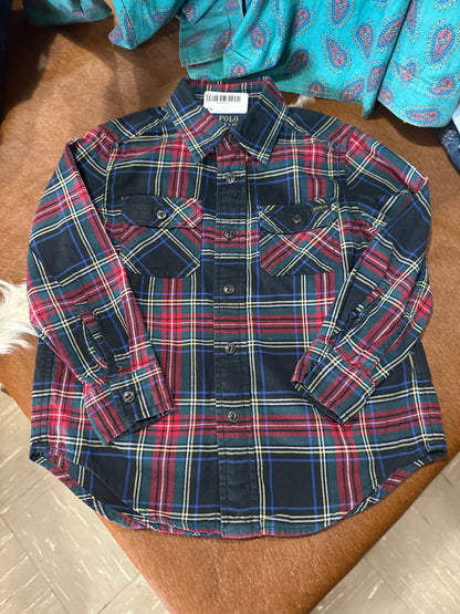 #012225 Polo Ralph Lauren Plaid Shirt Size 4/4T